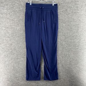 Tek Gear Activewear Track Pants Women M Medium Blue High Rise Drawstring Cotton